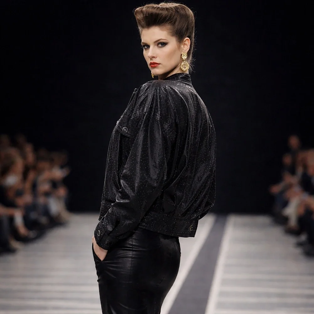 Gianni Versace Jacket Bomber Short Black Lambskin Leather Vintage 90s HTF - Picture 3 of 11